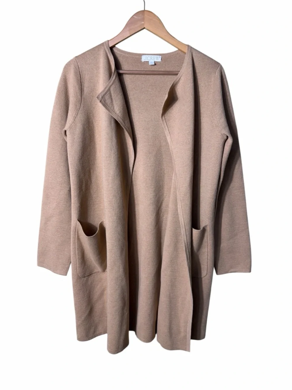 J. Crew Shawl Collar Sweater Blazer Tan Size XS Minimalist